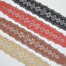 Lookloland Kadınlar Çiçek Içi Boş Pu Kemer Yeni Desen Bayanlar Için Geniş Yay Kemerler Uzun Kemer Kadın Elbisesi Moda Elastik Korse Kemer (Yurt Dışından)