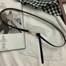 Lookloland Yeni Siyah Beyaz Parlak Pu Deri Bel Kemerleri Kadınlar Için Dar Ince Kemerler Kemer Düğüm Sapanlar Elbise Parti Kemer Etek Kemer (Yurt Dışından)