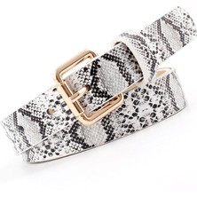 Lookloland Yeni Kadın Wnakeskin Kemer Yüksek Kaliteli Kadın Pu Deri Kemer Sıcak Tasarımcı Elbise Cinto Feminino 2.3 cm Geniş (Yurt Dışından)