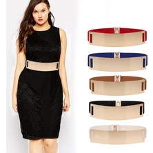 Lookloland Kadın Moda Tasarımcısı Kemerler Altın Gümüş Renk Femme Klas Elastik Ceinture Geniş Kemer Bayan Giyim Aksesuarı Lüks Kemer (Yurt Dışından)