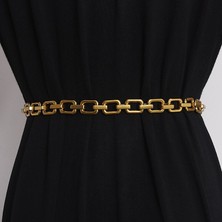 Lookloland Vintage Altın Bel Zincir Kemer Aksesuarları Kadın Süslemeleri D Mektup Zincir Kemer Pantolon Elbise Etek Metal Moda ile Kadınlar Için (Yurt Dışından)