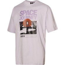 Hummel Lila Oversize Erkek Mor Bisiklet Yaka Tişört