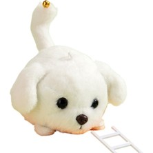 Fuzhi Kuyruk Sallayan Bichon Frise Gıcırdayan Peluş Oyuncak Anahtarlık Peluş Kolye (Yurt Dışından)