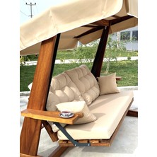 Sia 2400 Iroko Dört Kişilik Ahşap Bahçe Salıncağı Krem