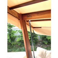 Sia 2400 Iroko Dört Kişilik Ahşap Bahçe Salıncağı Krem