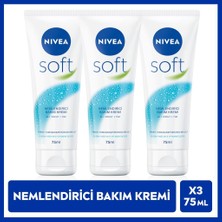 Nivea Soft 75 ml X3 Nemlendirici Bakım Kremi Ferahlatıcı Özellikli Yüz, Vücut ve El İçin