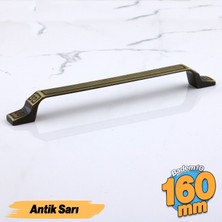 Badem10 Can Antik Sarı Metal Kulp 160 mm 16 cm Mobilya Çekmece Mutfak Dolabı Kulpu