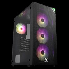 Vento VG4200S Mid Tower, 850W 80+ Siyah, Temperli Cam, Rgb, Atx Gamıng Kasa