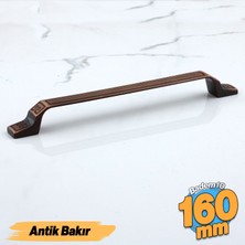 Badem10 CAN160 mm - 16 cm Eskitme Antik Bakır Metal Mobilya Mutfak Dolabı Dolap Kulpu Kulpları