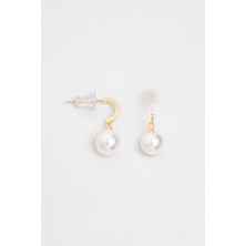 Minimal Inci 18 Ayar Sarı Altın Kaplama Gümüş Küpe