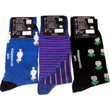 Tram56 Pick Up Your Socks Organik, Pamuklu, Dikişsiz, Özel Tasarım Erkek Çorap. 41-46 Beden. 3 Adet