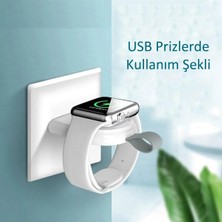 Dmay Apple Watch USB Şarjlı Taşınabilir Araç Manyetik Şarj Cihazı 10/9/8/7/6/5/4/3/2 ile Uyumlu