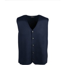 Hatemoğlu Lacivert Regular Fit V Yaka Yünlü Triko Yelek