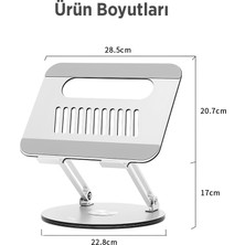 Juo 360° Dönebilen Yükseklik Ayarlı Metal Notebook Laptop Standı