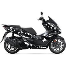 Honda Pcx 2021 - 2024 Uyumlu Evrensel Batman Sticker Kaplama Etiket Modeli Beyaz Renk