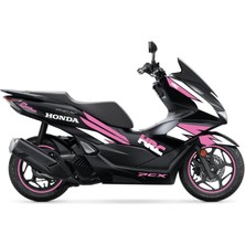  honda Pcx 2021 - 2024 Uyumlu Evrensel Hrc Model Sticker Kaplama Etiket Modeli Pembe - Beyaz Renk