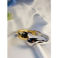 Çift Renk Çelik Kelepçe Bileklik