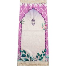 İhvan Online Yumuşak Dokulu Dijital Baskılı Çocuk Seccadesi - Pembe