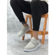 BA0003 Bağcıklı Klasik Spor Keten Beyaz Taban Casual Erkek Ayakkabı