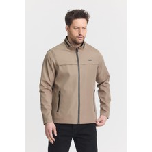 Sivaist Krem Erkek Pamuk Polyester Karışımlı Su ve Rüzgar Geçirmez Mevsimlik&yazlık Mont