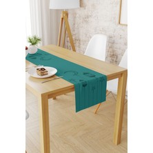 Ramazan Desenli 40X140 Runner Masa Örtüsü, Dertsiz Süet Dokulu Runner, Leke Tutmaz Runner