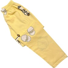 Aliş Kids Kız Çocuk  Pamuklu Sarı Civciv Yumurta Desenli Gömlek Yaka Düğmeli Mevsimlik Pijama Takımı