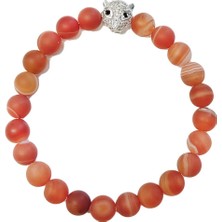 Chavin Lastikli Desenli Akiktaşlı Kaplan Erkek Bileklik EV60