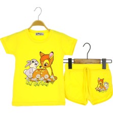 Crassi Kız Çocuk Şortlu Takım Tavşan Ceylan Baskılı