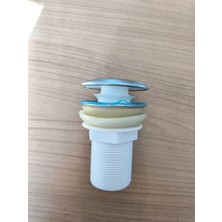 Purvex Home PurvexHome Seramik Butonlu Basmalı Lavabo Sifon Takımı Pop Up Lavabo Başlık ve Sifon Takımı