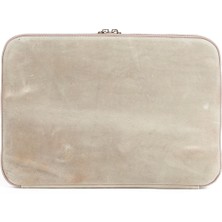 Hakiki Crazy Deri Macbook Air Pro 13 & 13.3 Inç Laptop Kılıfı Fildişi