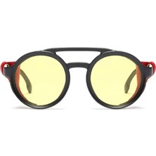 Steam Punk Deri Çerçeve Vintage & Retro Unisex Güneş Gözlüğü
