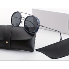 Vintage Steampunk Yuvarlak Çerçeve Unisex Güneş Gözlüğü