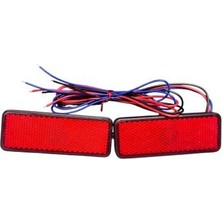 Dikdörtgen Kırmızı LED Reflektörü  Motosiklet Scooter Araba Kamyon Fren Işığı 9*3.5 cm