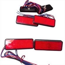 Dikdörtgen Kırmızı LED Reflektörü  Motosiklet Scooter Araba Kamyon Fren Işığı 9*3.5 cm