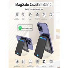 Deanb Apple Find My MFI Lisans Akıllı Takipli Gerçek Deri Magsafe Cüzdan Kartlık | AirTag Uyumu ve Unisex Kullanım