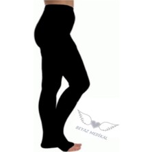 Dukavas Orta Basınçlı (23 - 32 Mmhg) Külotlu Varıs Çorabı Siyah (Burnu Açık)