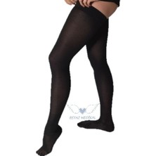 Dukavas Orta Basınçlı (23 - 32 Mmhg) Uyluk Boyu Varıs Çorabı Siyah (Burnu Kapalı)