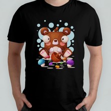 Pixxa Bear Ayı Ayıcık Mantar %100 Pamuklu Bisiklet Yaka T-Shirt Model 1