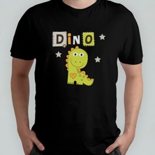 Pixxa Dino Dinozor %100 Pamuklu Bisiklet Yaka T-Shirt Model 1