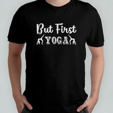 Pixxa But First Yoga Yogi %100 Pamuklu Bisiklet Yaka T-Shirt Model 1