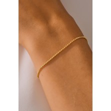 Moom Mücevherat 14 Ayar Altın Örme Zincir Bileklik