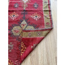 DesignEv 188 x 77  cm  El Dokuma Türk Kilim, Ender Desenli Harika Kilim, Şık Boho Stili Ev Dekoru, Nostaljik Kilim