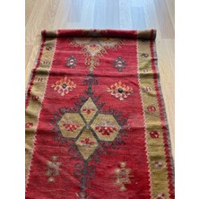 DesignEv 188 x 77  cm  El Dokuma Türk Kilim, Ender Desenli Harika Kilim, Şık Boho Stili Ev Dekoru, Nostaljik Kilim