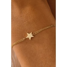 Moom Mücevherat 14 Ayar Altın Yıldız Bileklik