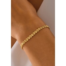 Moom Mücevherat 14 Ayar Altın Hasır Örme Bileklik