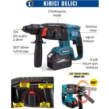 Ekinler El Aletleri Akülü Kömürsüz 4 Lü Set Makina 1100 Newton Somun Sökme Takma, 26MM Kırıcı Delici, 13MM Darbeli Vidalama, 125MM Avuç Taşlama EEA402