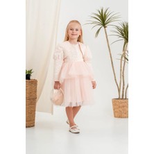 Kız Çocuk Elbise Ceketli Tüllü Çantalı