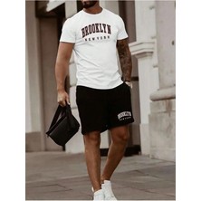 Yoho Sport Unısex Brooklyn Ny Baskılı Tişört Şort Takımı