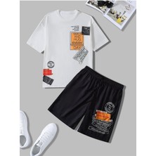 Yoho Sport Unısex Smıle And Hug Baskılı Tişört Şort Takımı