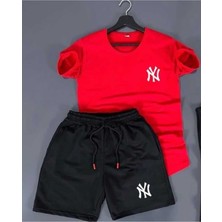 Yoho Sport Penye Ny Baskılı Yazlık Şort ve Penye Tshirt Spor Takım Tshirtşort